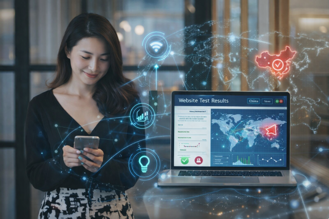 Website performance testing from China